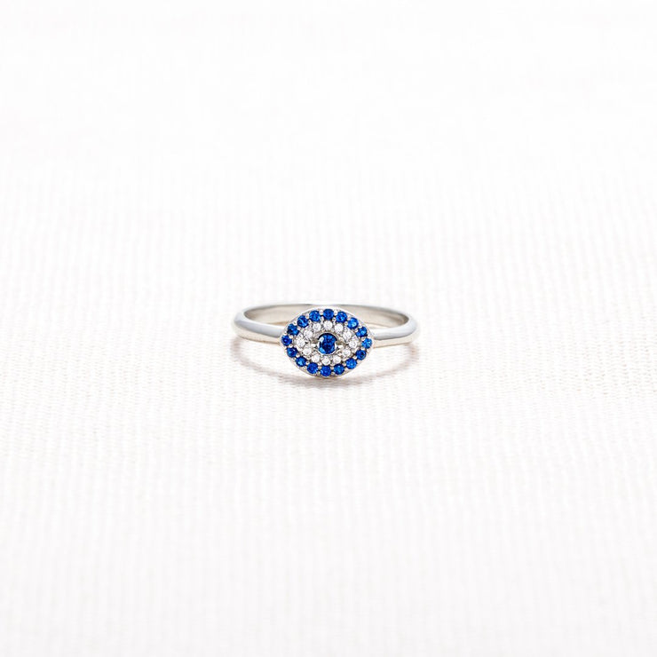 Good Vibes Only Evil Eye Ring