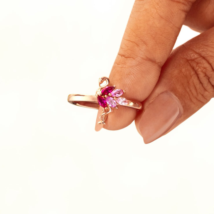 born to stand out flamingo ring