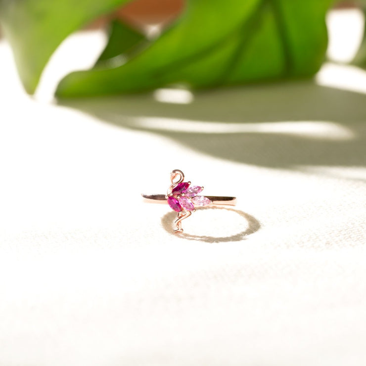 born to stand out flamingo ring