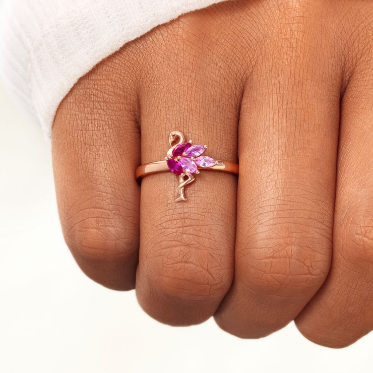 born to stand out flamingo ring