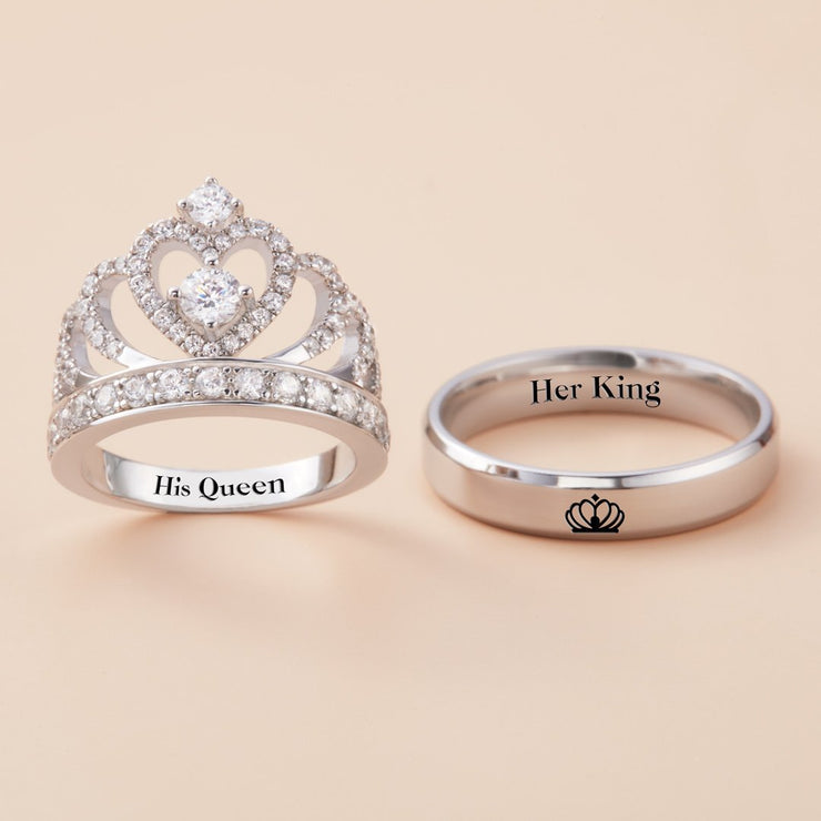 Treat her as queen matching rings S925