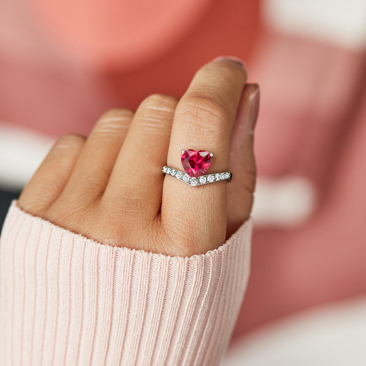 I Love U This Much Chevron Heart Ring