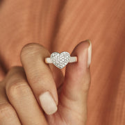 I can't say i love you enough pavé heart ring