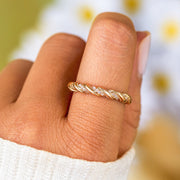 Through All the Twists and Turns Twisted Gold Ring S925