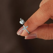 Faith Over Fear Cross and Heart Ring