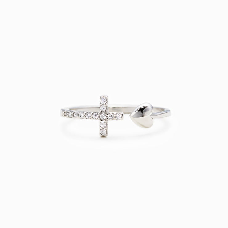 To My Bestie Pray Through It Cross & Heart Ring