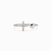 Be Still and Know Cross & Heart Ring