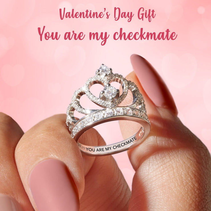 You Are My Checkmate Crown Ring S925