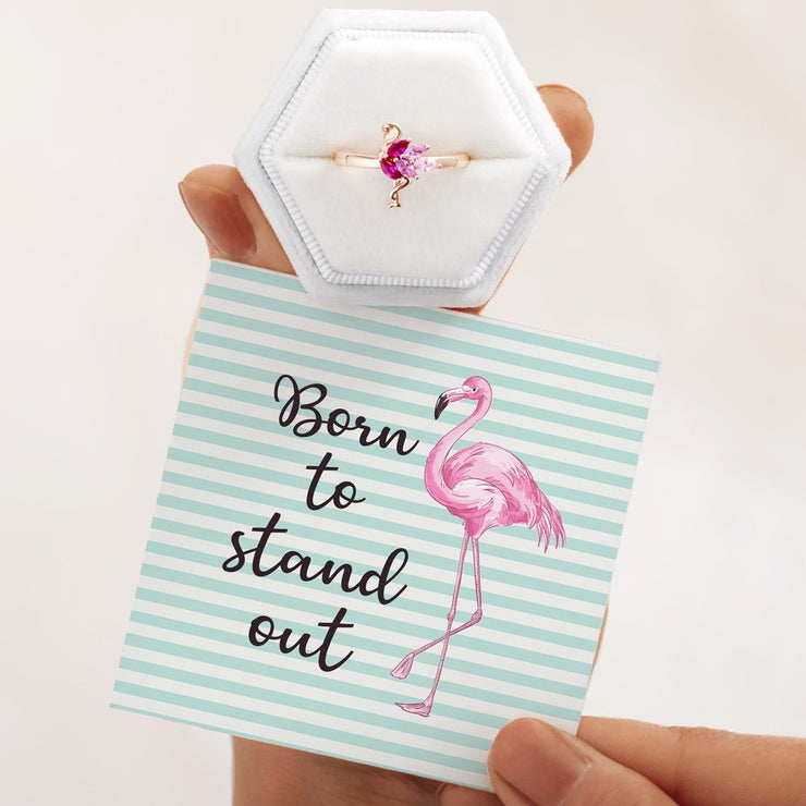 Born To Stand Out Flamingo Ring S925