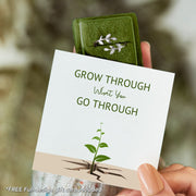 grow through what you go through motivational inspirational leaf ring
