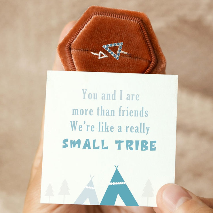 We Are Like a Really Small Tribe Aquamarine Blue Triangle Ring