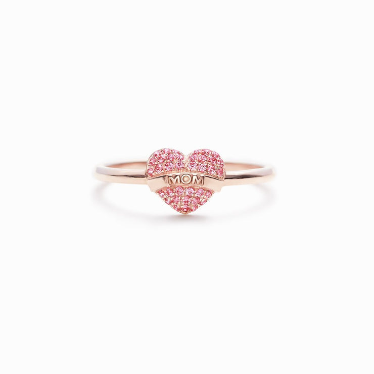 Nevertheless, She persisted Pavé MOM Heart Ring