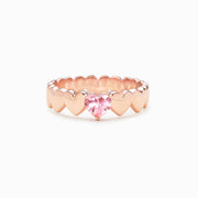 Sisters By Heart Rose Gold Engraved Heart Band Ring