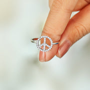 Hippiest Grandma On Earth Peace Sign Ring