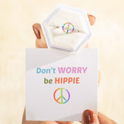 Don't Worry Be Hippie Peace Sign Ring