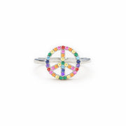 Don't Worry Be Hippie Peace Sign Ring