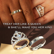 Treat her as queen matching rings S925
