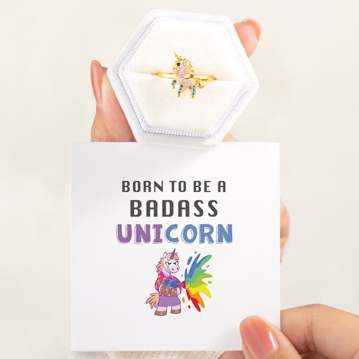 Born To Be A Badass Unicorn Ring