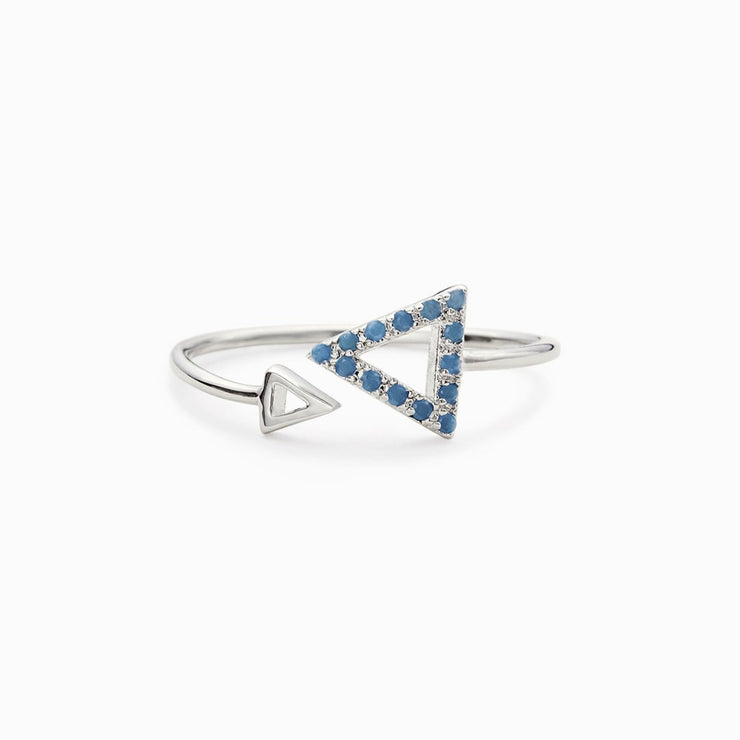 We Are Like a Really Small Tribe Aquamarine Blue Triangle Ring