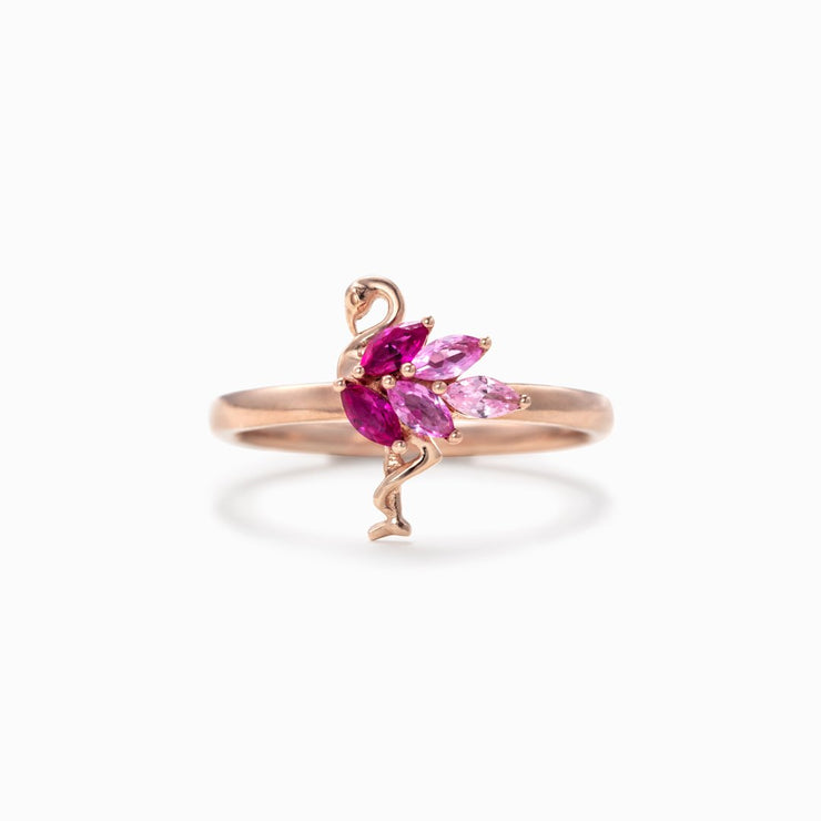 born to stand out flamingo ring