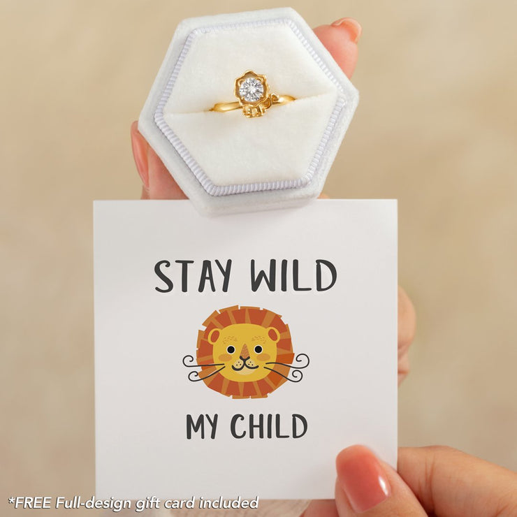 Stay Wild My Child Lion Ring